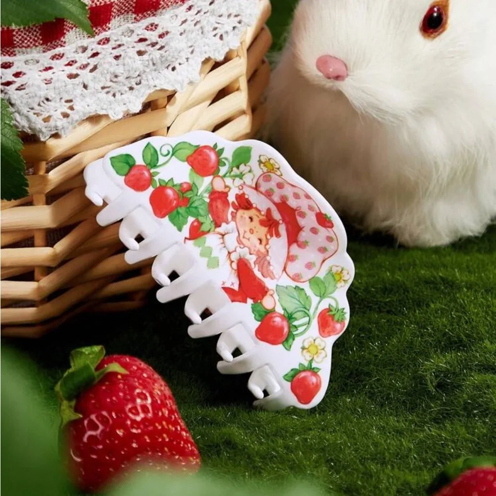 Strawberry Shortcake X 1pc Cartoon Character & Strawberry Print Hair Claw Clip